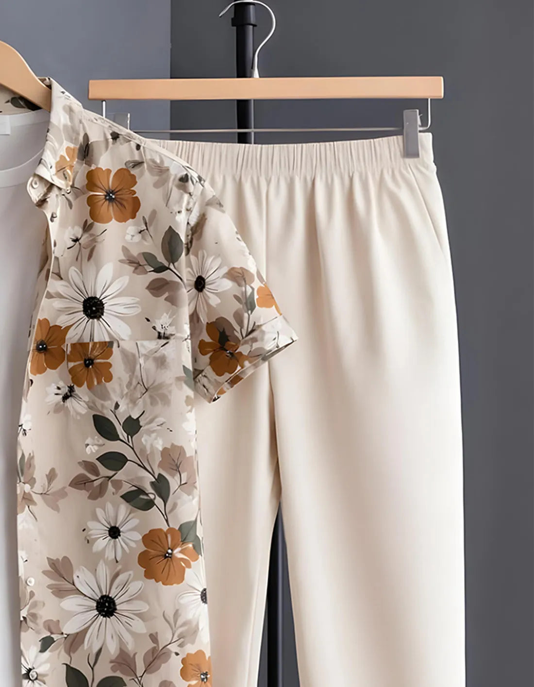 Daisy Floral Half Shirt Full Pant Cord-Set