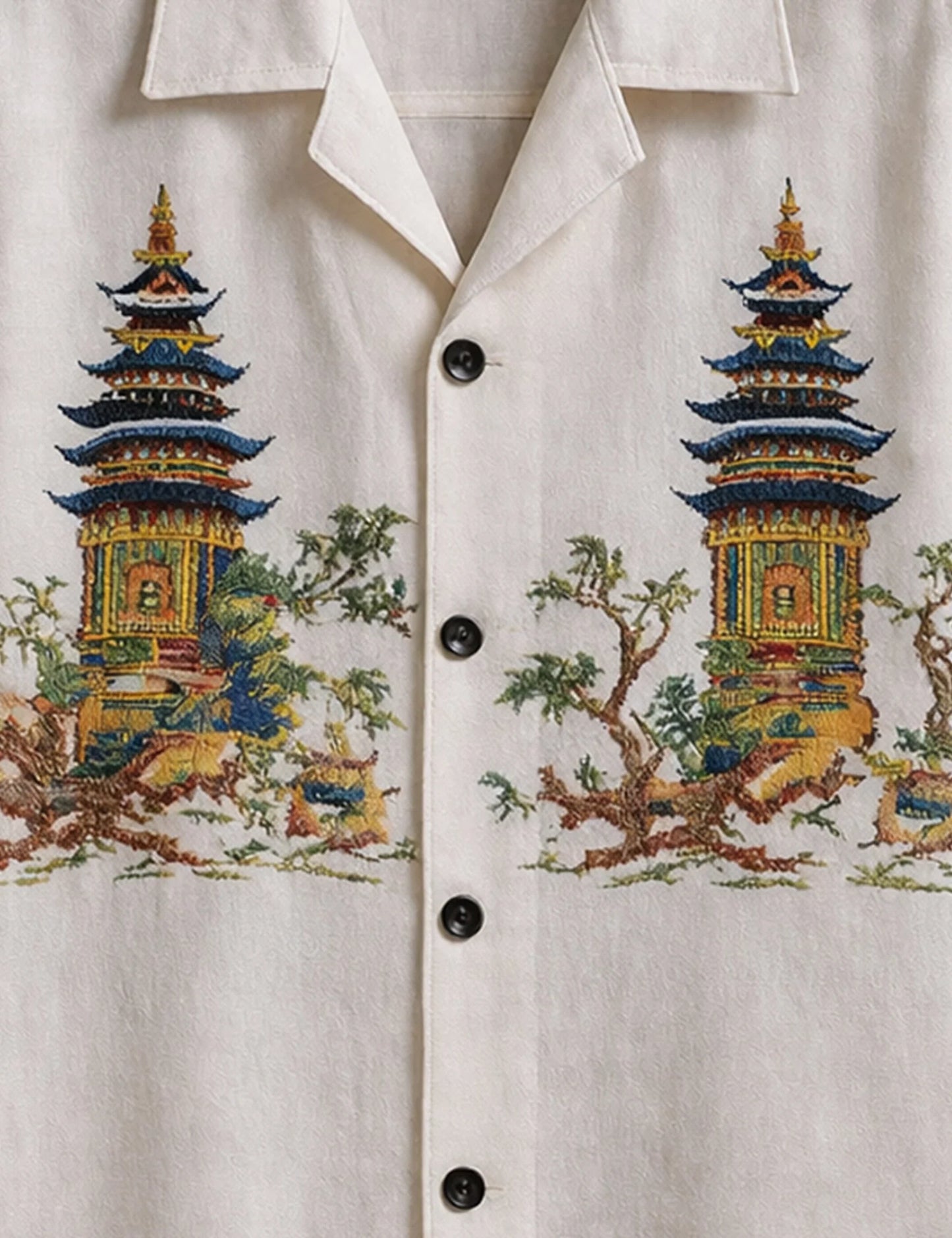 Chinese Temple Mens Full Sleeves Vintage Shirt - XPST