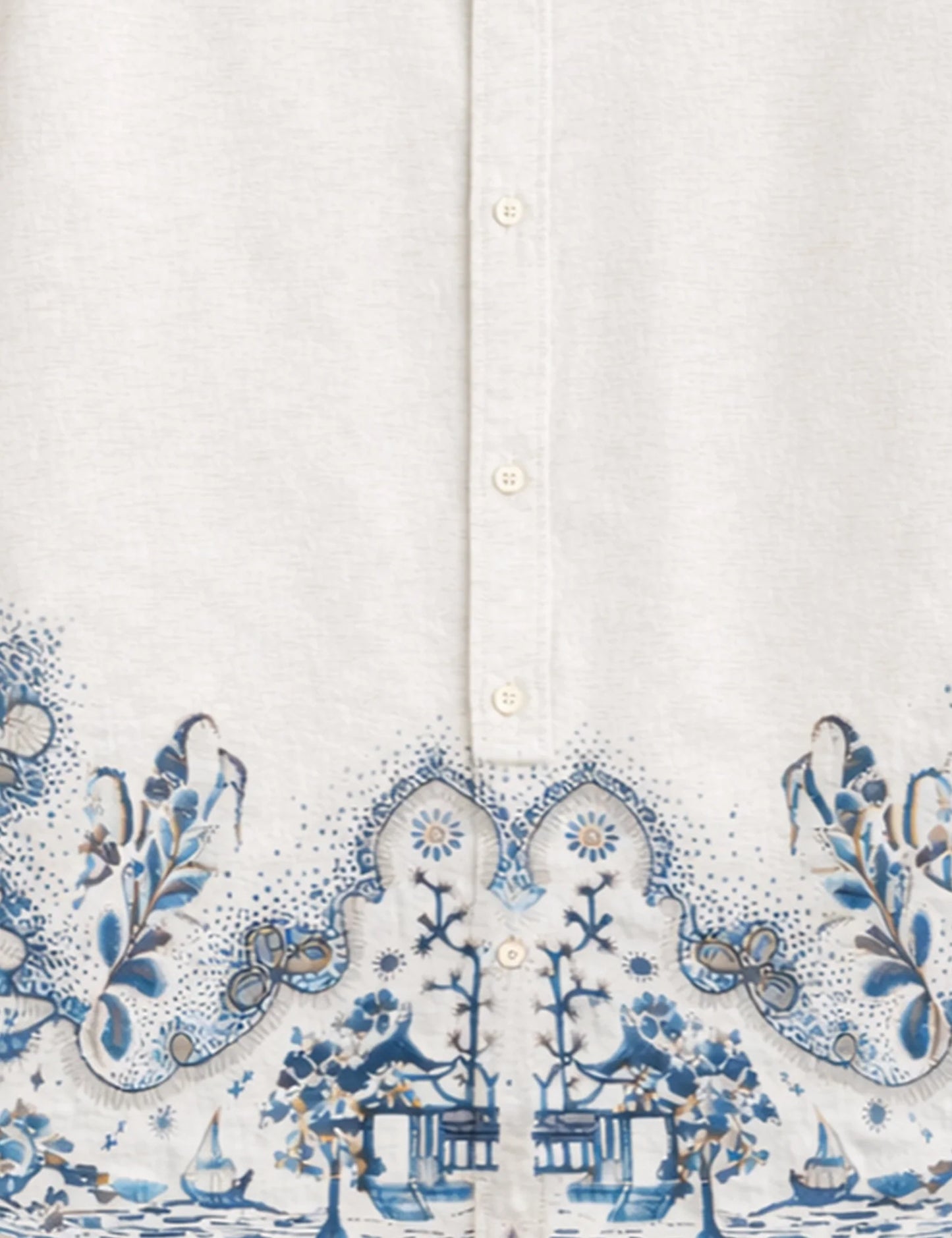 White Bottom Petals Premium Full Sleeves Mens Shirt