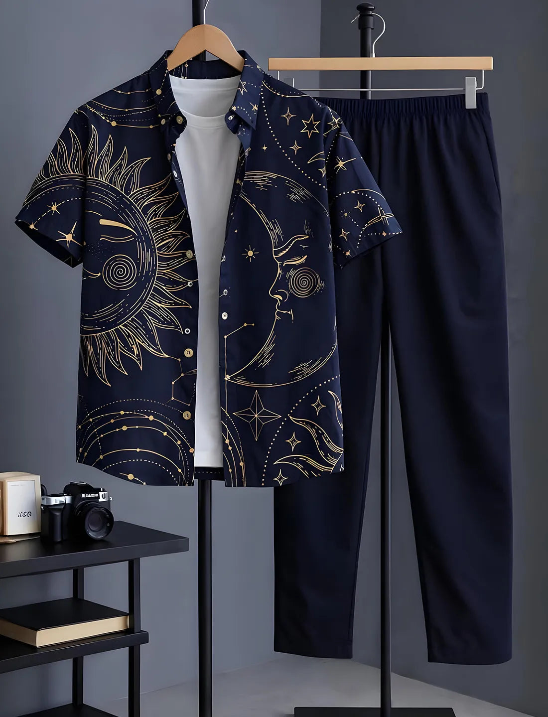 Blue Celestial Half Shirt Full Pant Cord-Set