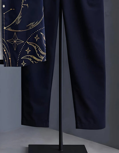 Blue Celestial Half Shirt Full Pant Cord-Set
