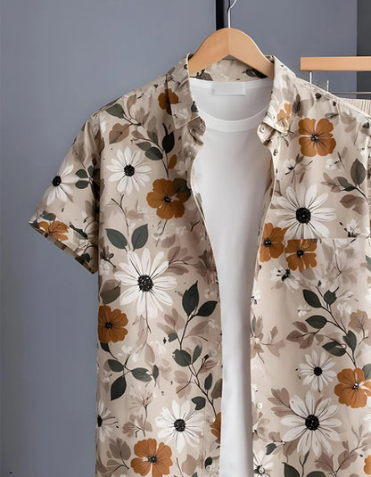 Daisy Floral Half Shirt Full Pant Cord-Set