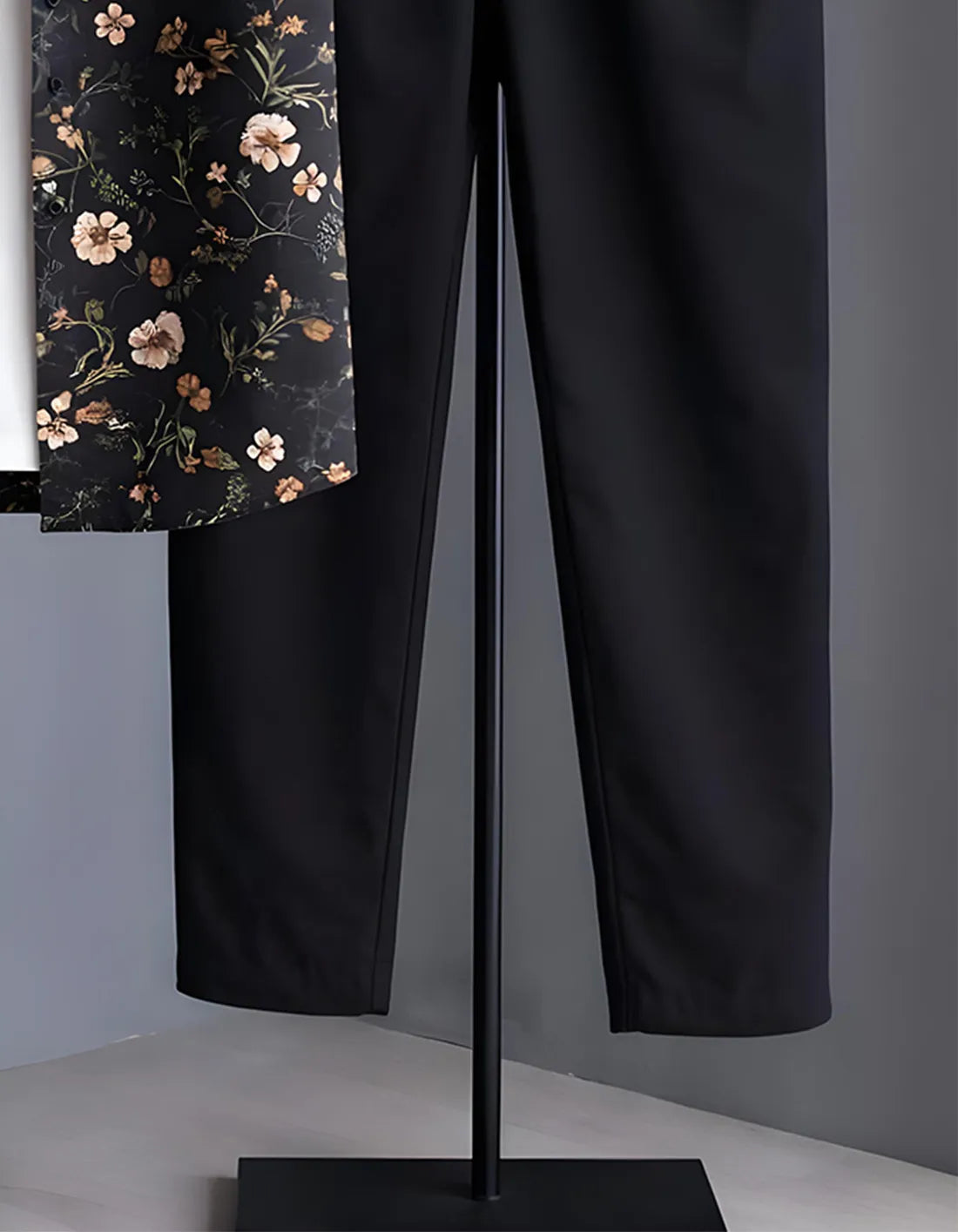 Black Floral Half Shirt Full Pant Cord-Set
