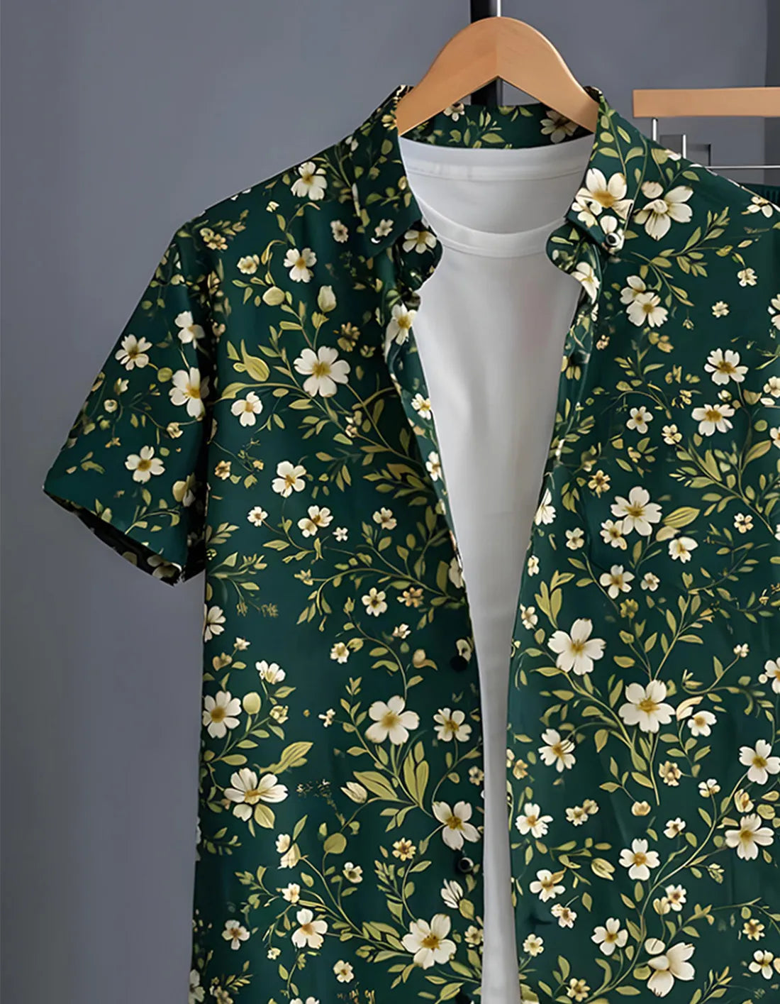 Emerald Floral Half Shirt Full Pant Cord-Set
