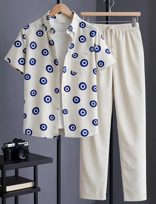 Evil Eye Half Shirt Full Pant Cord-Set