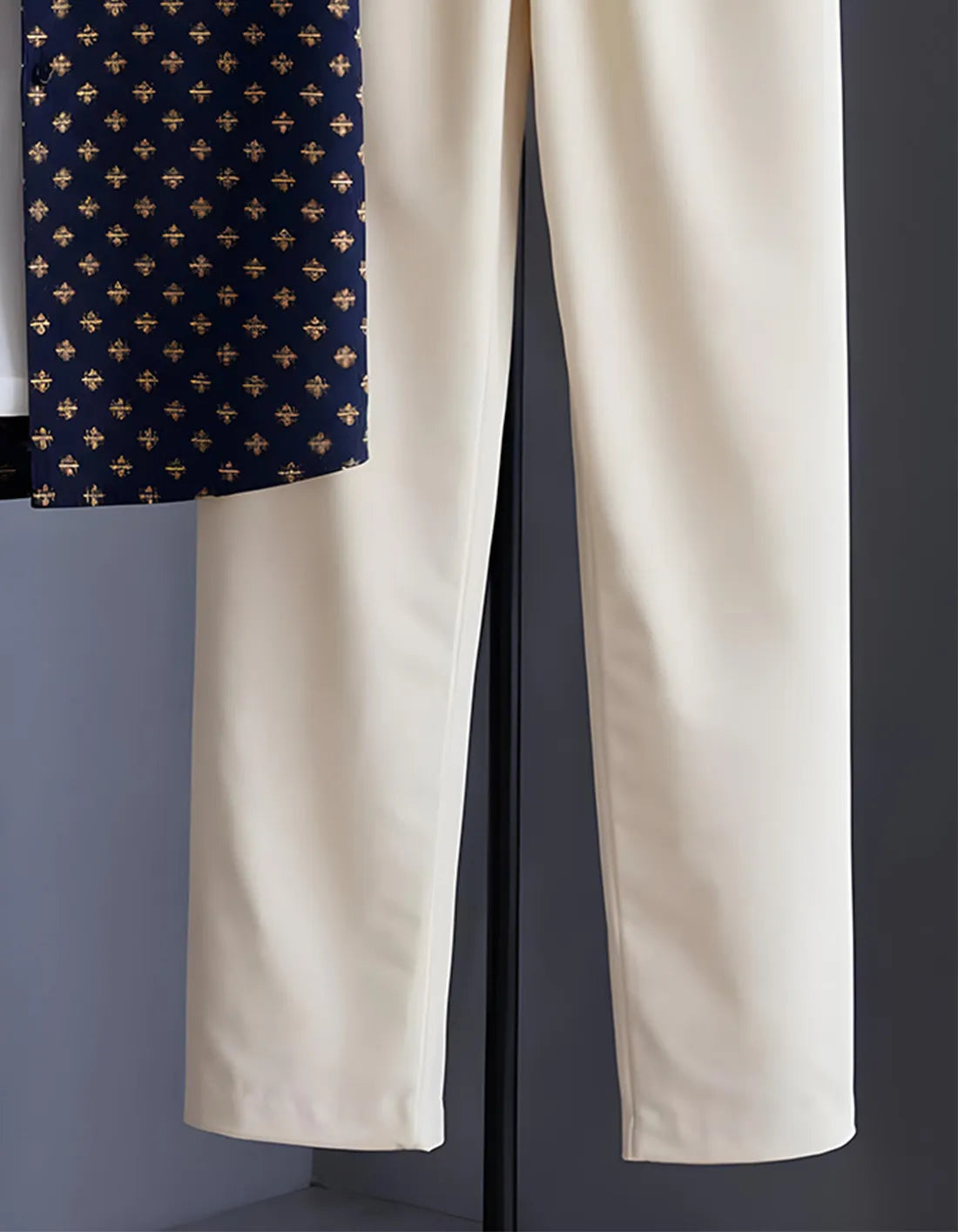 Navy Motif Half Shirt Full Pant Cord-Set