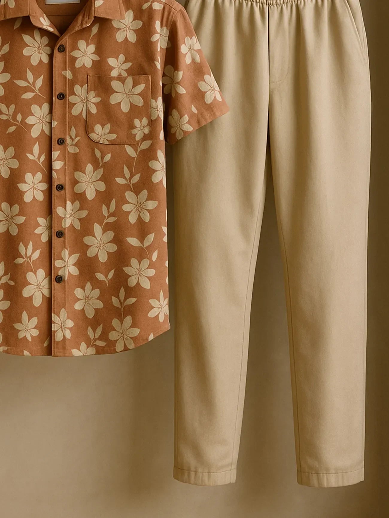 Retro Bloom Half Shirt Full Pant Cord-Set
