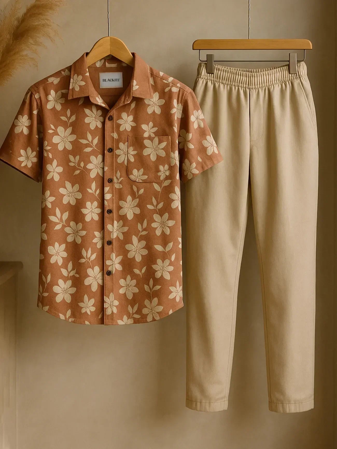 Retro Bloom Half Shirt Full Pant Cord-Set