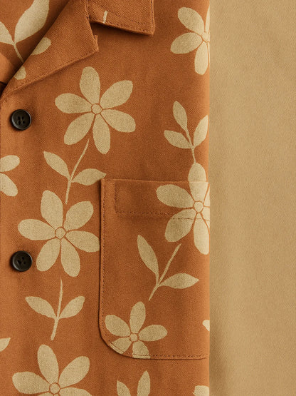 Retro Bloom Half Shirt Full Pant Cord-Set
