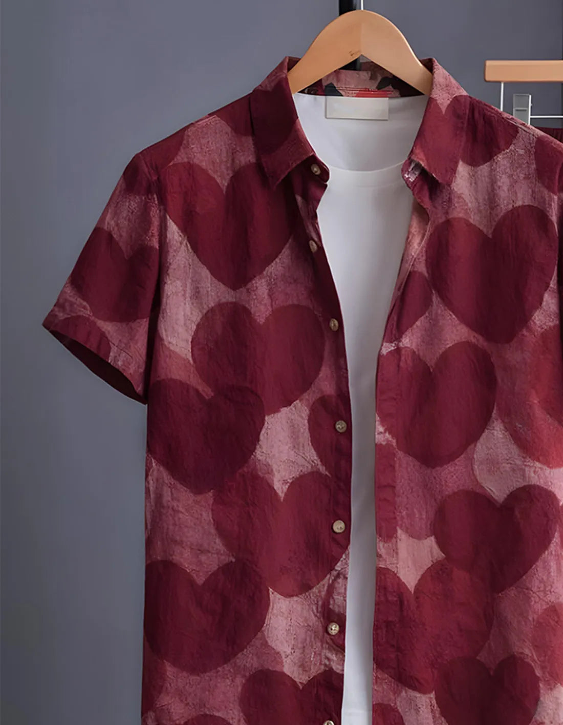 Red Wine Half Shirt Full Pant Cord-Set