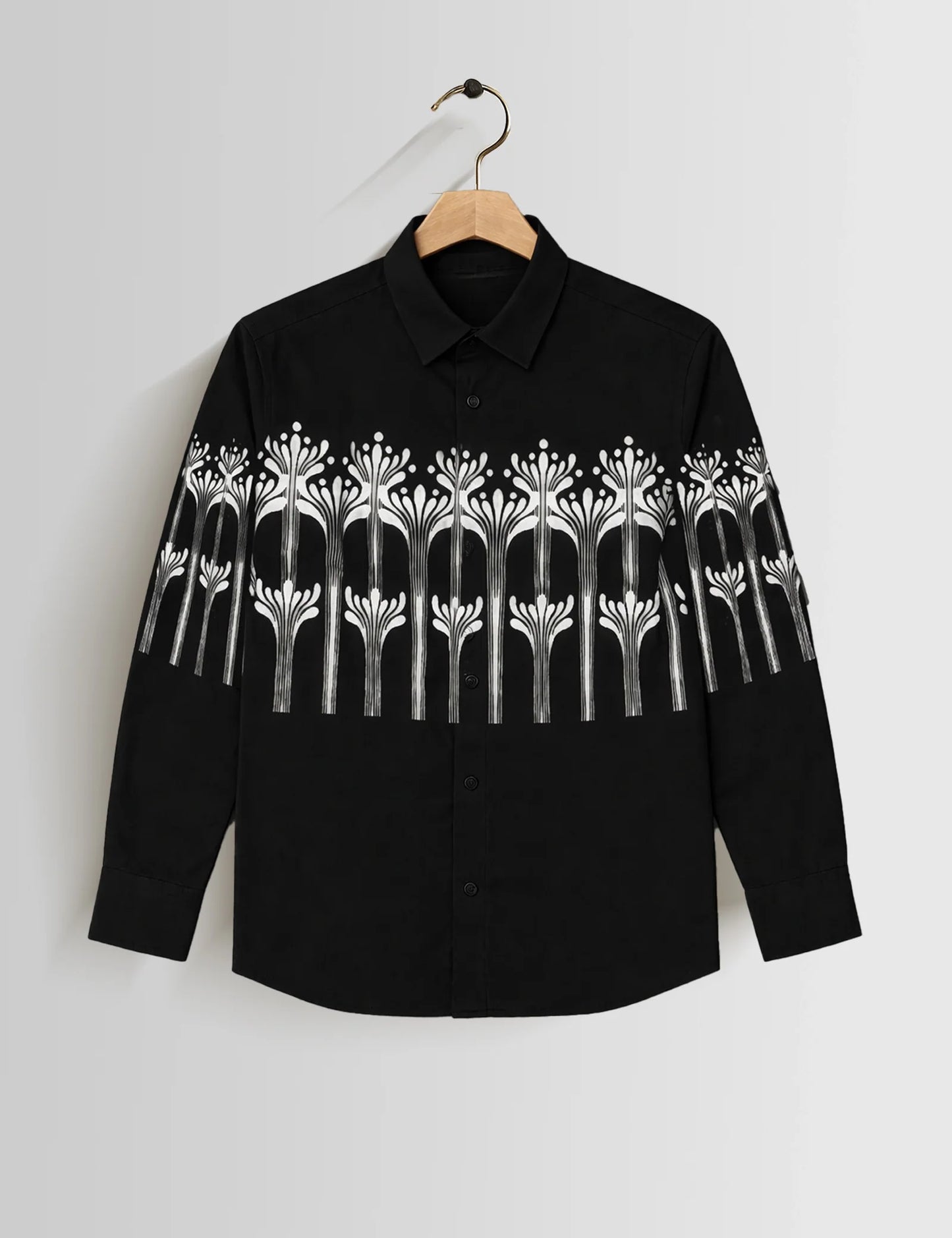 Botanical Strip Mens Full Sleeves Vintage Shirt - XPST