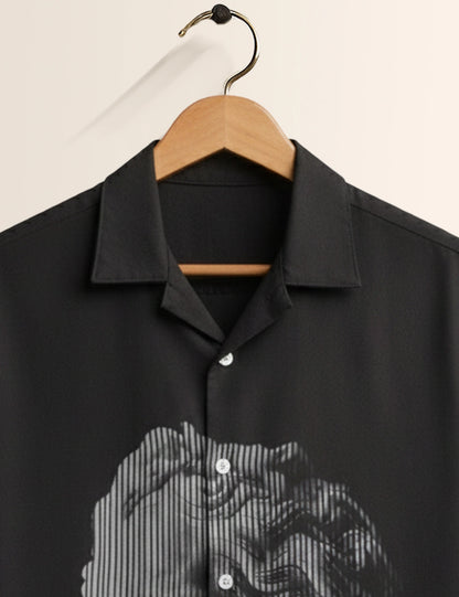 Black Posiedon Men's Half Sleeves Shirt - XPST