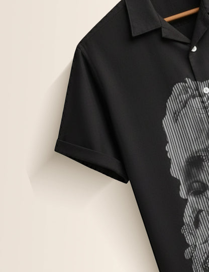 Black Posiedon Men's Half Sleeves Shirt - XPST