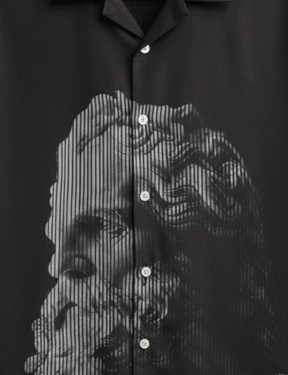 Black Posiedon Men's Half Sleeves Shirt - XPST