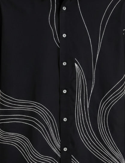 Black Thread Men's Half Sleeves Shirt - XPST