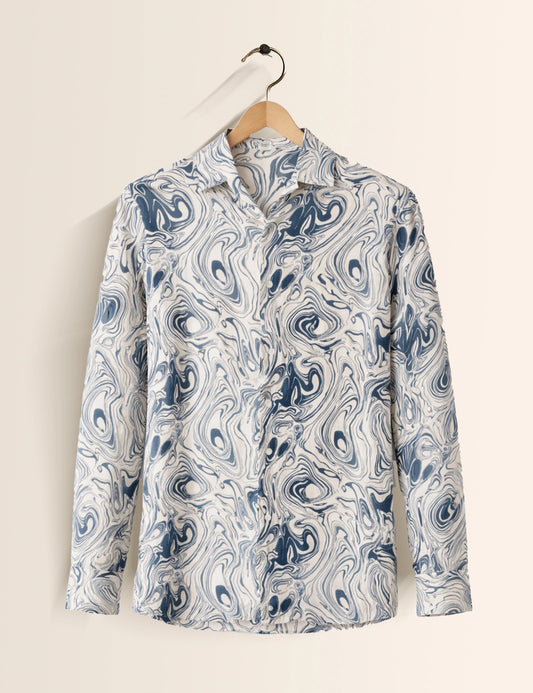 Blue Marble Men's Exclusive Stylish Full Sleeves Shirt - XPST