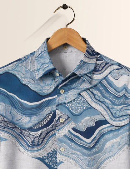 Blue Wave Men's Half Sleeves Shirt - XPST