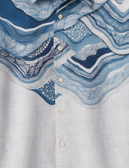 Blue Wave Men's Half Sleeves Shirt - XPST