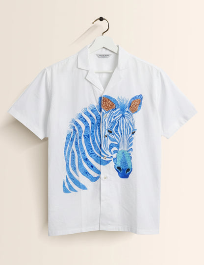 Blue Zebra Men's Half Sleeves Shirt - XPST