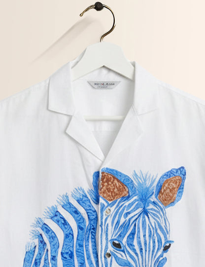 Blue Zebra Men's Half Sleeves Shirt - XPST