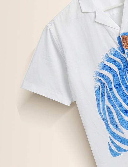 Blue Zebra Men's Half Sleeves Shirt - XPST