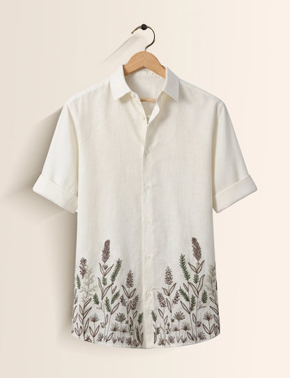 Bottom Flower Men's Half Sleeves Shirt - XPST