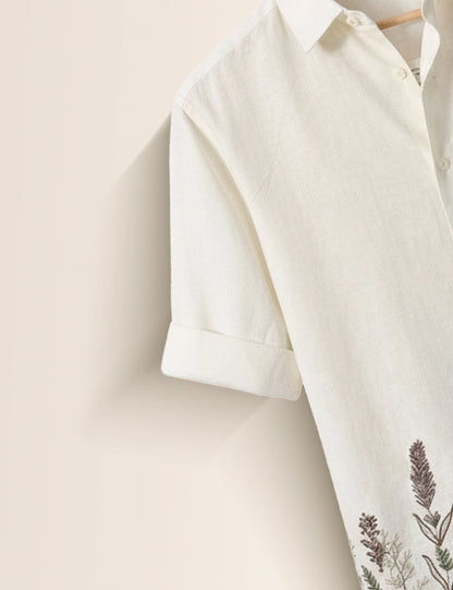 Bottom Flower Men's Half Sleeves Shirt - XPST