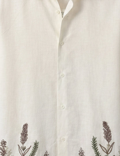 Bottom Flower Men's Half Sleeves Shirt - XPST