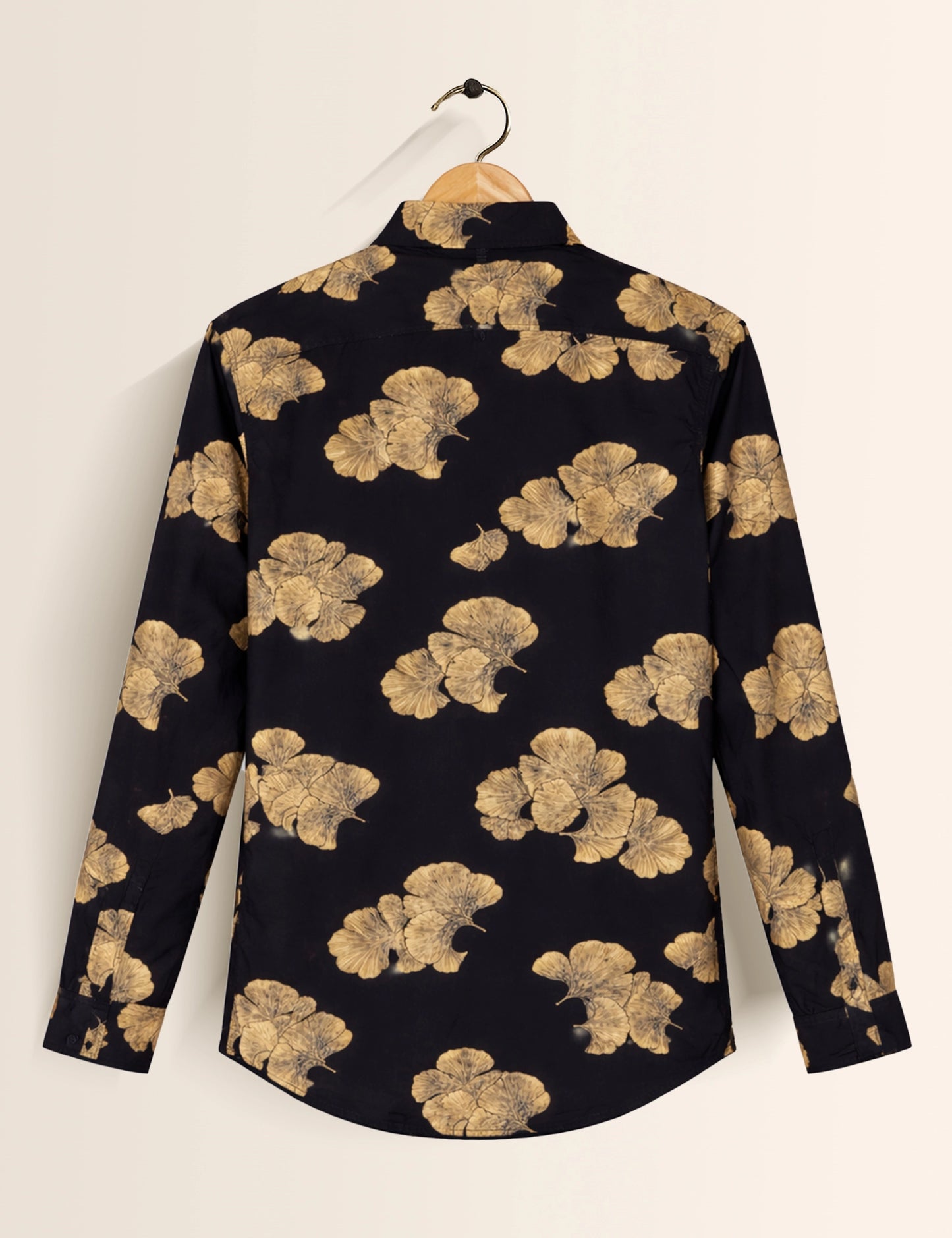 Black Golden Flora Men's Exclusive Stylish Full Sleeves Shirt - XPST
