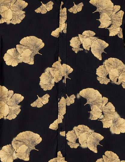 Black Golden Flora Men's Full Sleeves Shirt - XPST