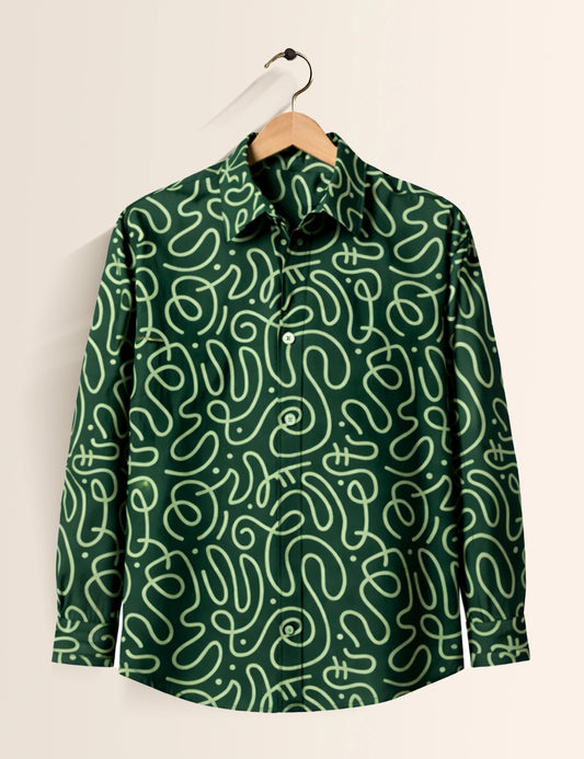 Green Line Men's Exclusive Stylish Full Sleeves Shirt - XPST