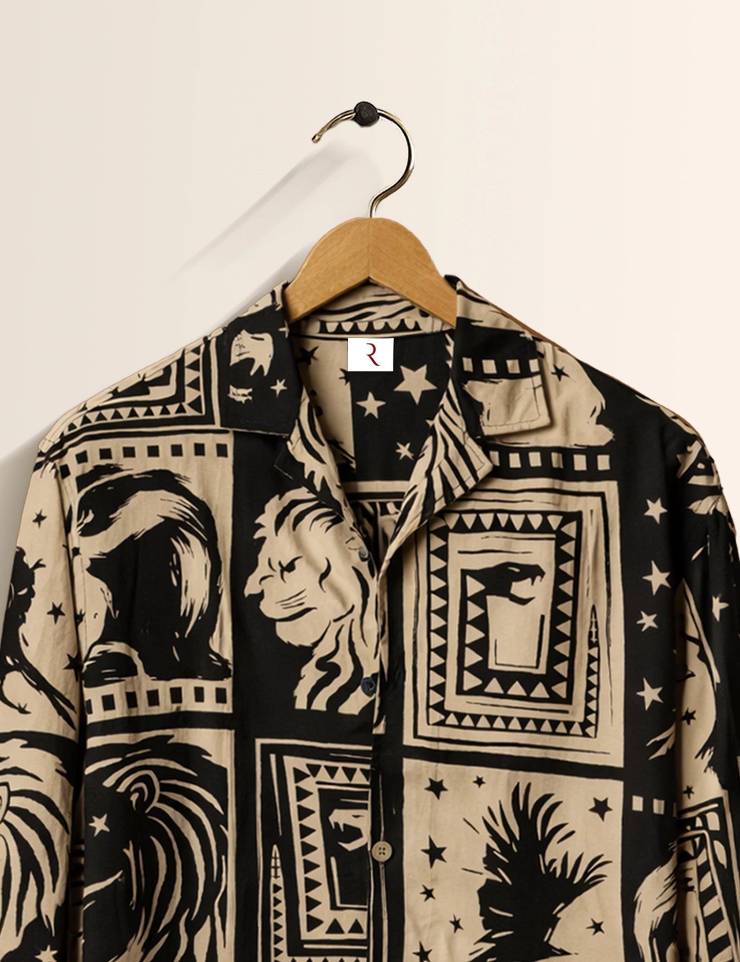 Lion Mandala Printed Mens Exclusive Stylish Full Sleeves Shirt - XPST
