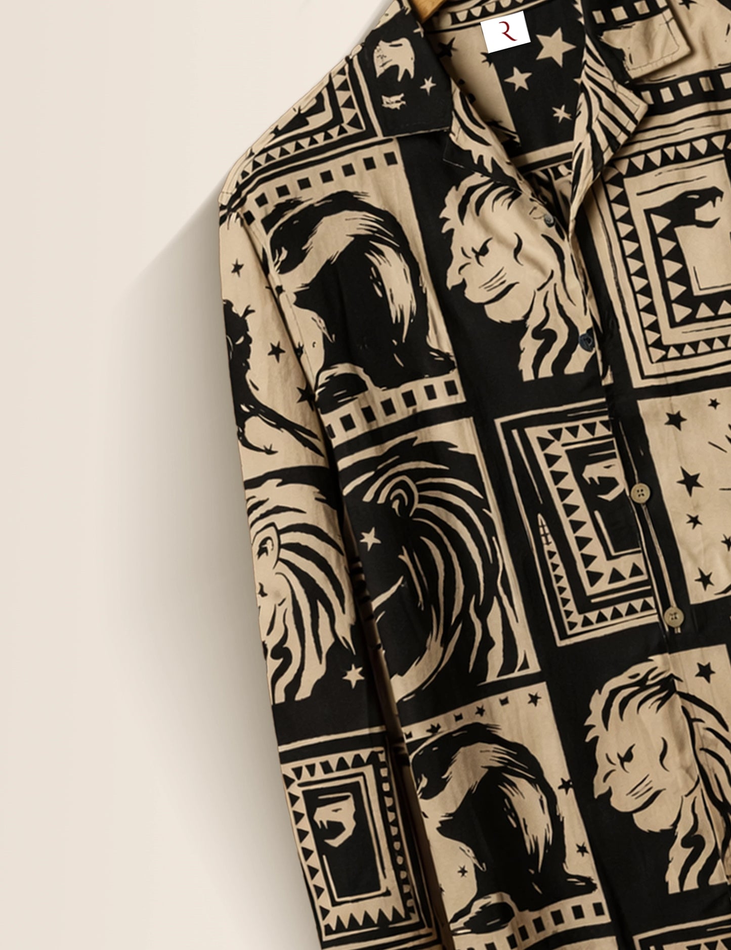 Lion Mandala Printed Mens Exclusive Stylish Full Sleeves Shirt - XPST