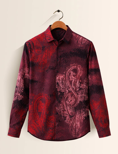 Maroon Royal Men's Full Sleeves Shirt - XPST