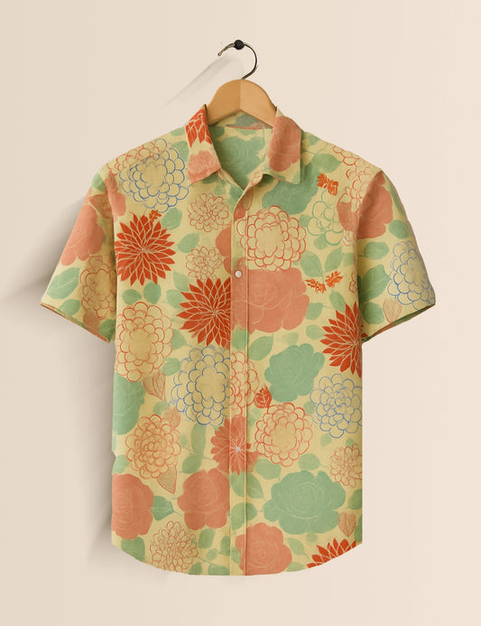 Multi Flora Men's Exclusive Stylish Half Sleeves Shirt - XPST