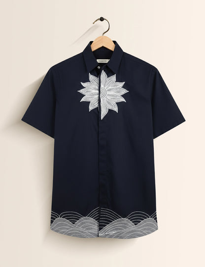 Navy Star Men's Half Sleeves Shirt - XPST
