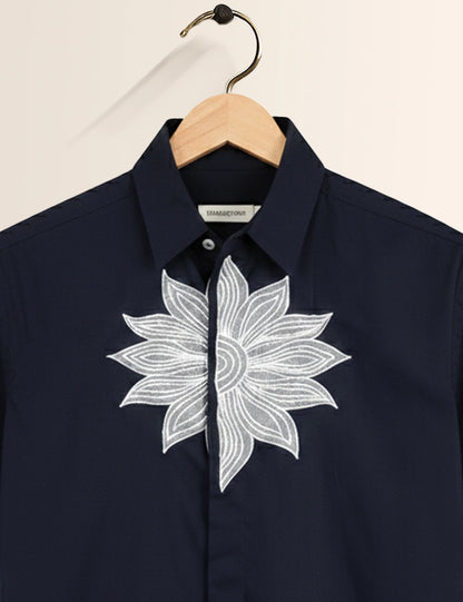 Navy Star Men's Half Sleeves Shirt - XPST