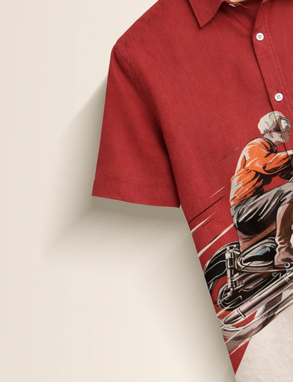 Red Rider Men's Half Sleeves Shirt - XPST