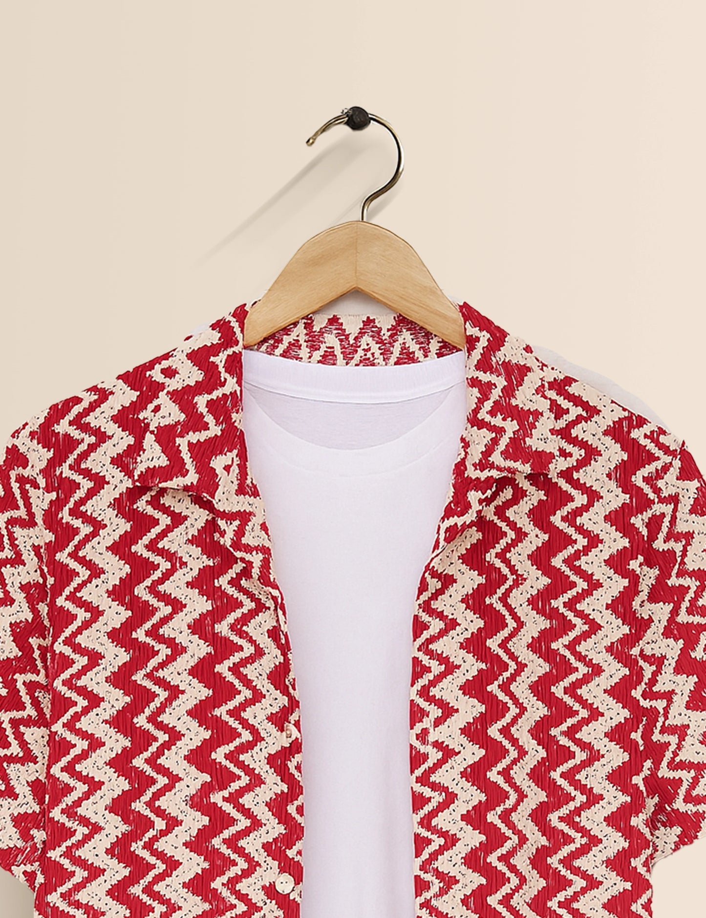 Red Ripple Men's Exclusive Stylish Half Sleeves Shirt - XPST