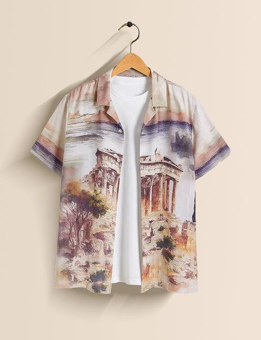 Roman Temple Men's Exclusive Stylish Half Sleeves Shirt - XPST