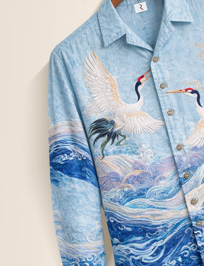 Seagul Printed Mens Full Sleeves Shirt - XPST