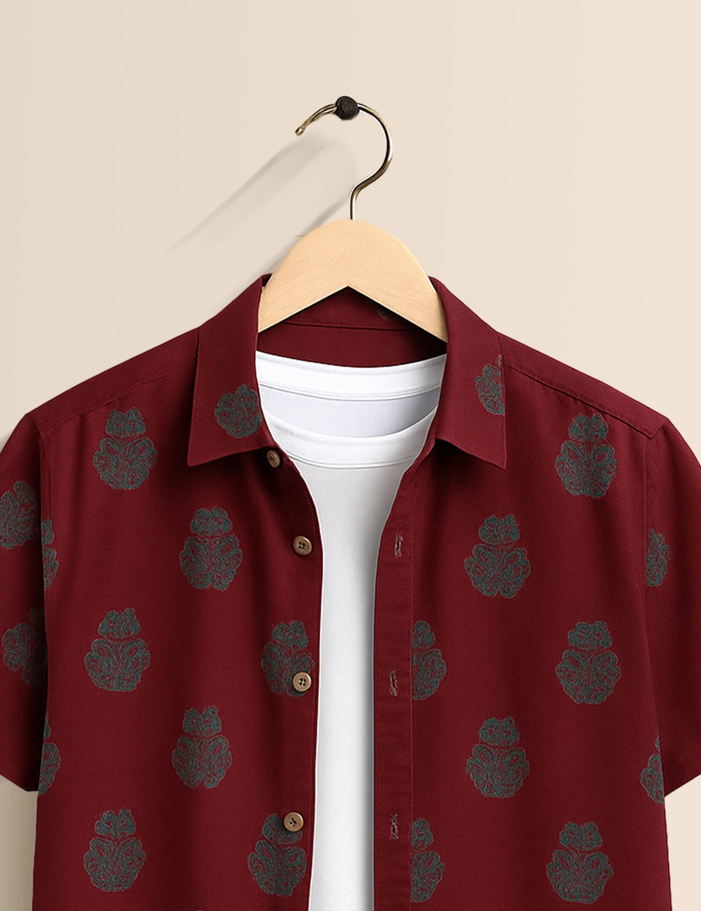 Vintage Wine Men's Exclusive Stylish Half Sleeves Shirt - XPST
