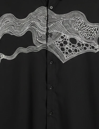 Water Bubble Black Men's Half Sleeves Shirt - XPST