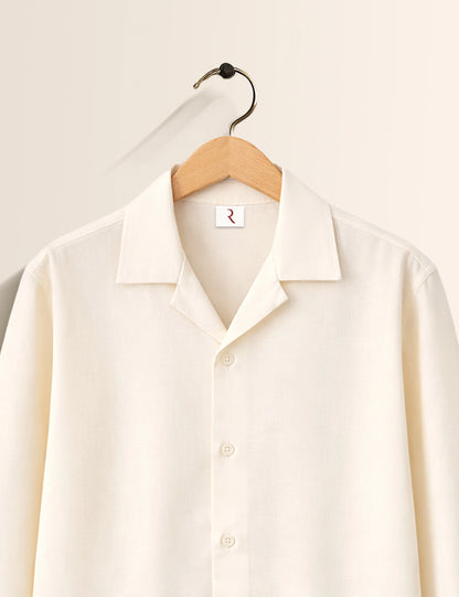 White Flower Printed Mens Full Sleeves Shirt - XPST