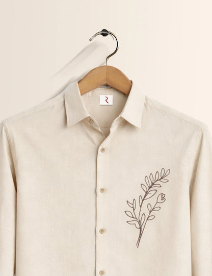 White Pot Printed Mens Full Sleeves Shirt - XPST