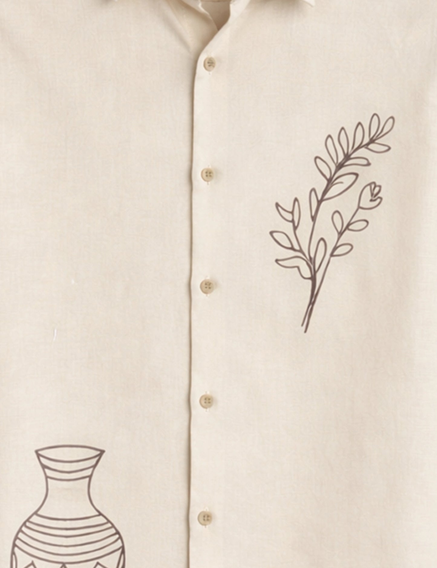 White Pot Printed Mens Exclusive Stylish Full Sleeves Shirt - XPST