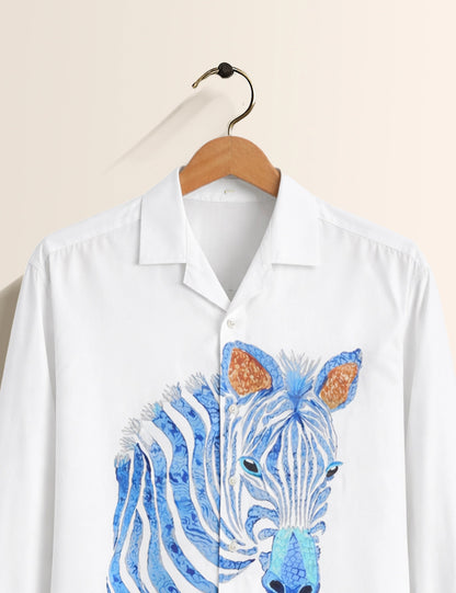 White Zebra Men's Full Sleeves Shirt - XPST
