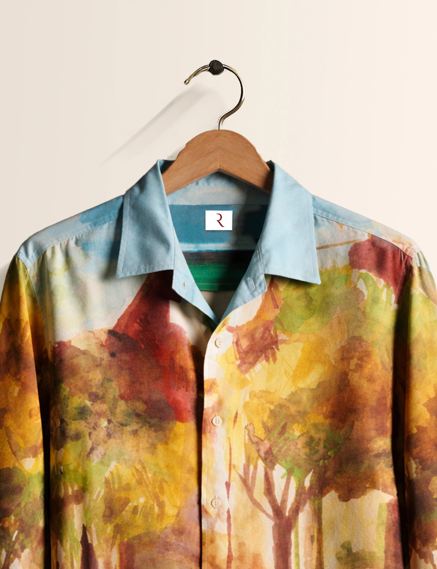 Yellow Drawing Printed Mens Exclusive Stylish Full Sleeves Shirt - XPST